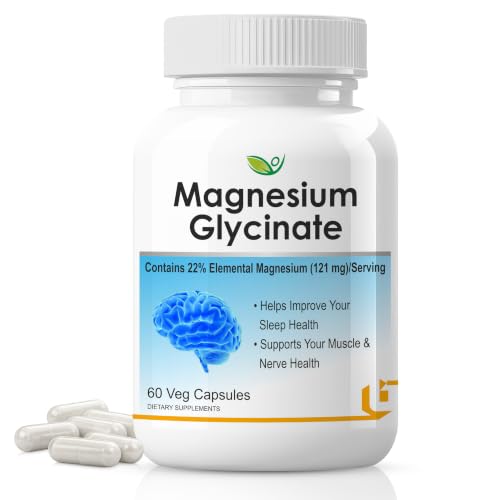 Image of Biotrex Nutraceuticals Magnesium Glycinate | Highest Bioavailability | Cramps, Sleep & Mood balance | Chelated Form With Superior Absorption | Muscle Recovery & Nerve Function | 60 Veg Capsules