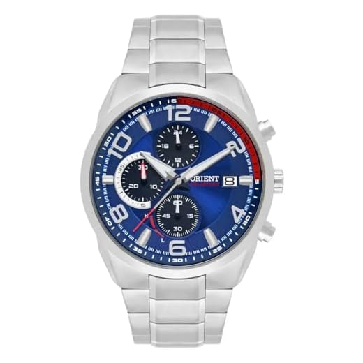 Relogio Orient Masculino Analogico Aço Inoxidavel Prata Mostrador Azul Resistente a Agua 1 Ano de Garantia MBSSC256 D2SX