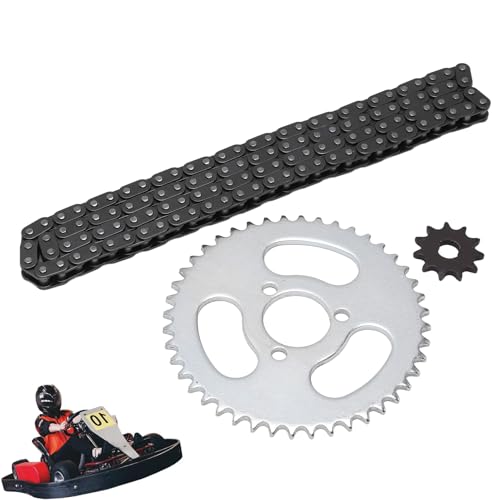 Cadena De Rueda Dentada Delantera Y Trasera, Kit De Reemplazo De Rueda Dentada De Cadena T8F Juego De Cadena De Engranajes De Alta Potencia Para Karts Modificados, Vehículos Todo Terreno Y Mini Motoci