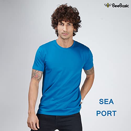 Image of BeeBasic Cotton Regular Fit Tshirts for Men Combo Pack of 2 - Round Neck Half Sleeves Tshirts