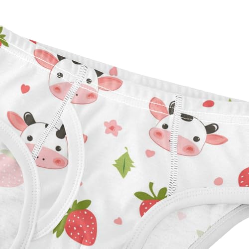 Wusikd Cute Cow Boys' Underwear Cotton Strawberry Boys Briefs Soft Toddler Underwear 2T4