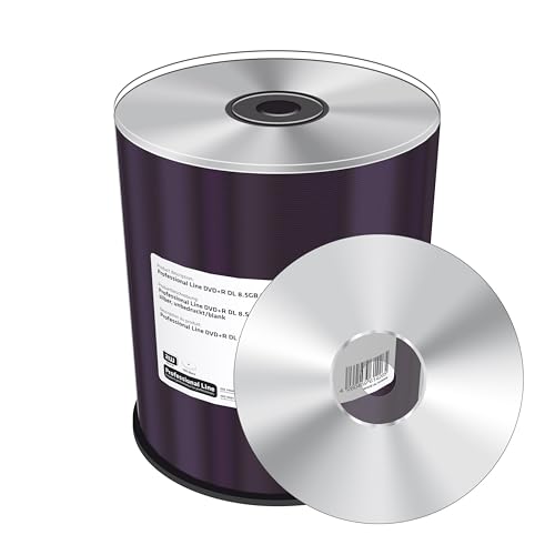 MediaRange Professional Line DVD+R Double Layer 8.5GB|240min 8-fache Schreibgeschwindigkeit, Silber, unbedruckt/blank, 100er Cakebox