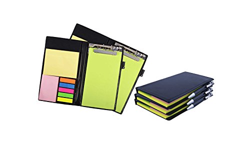 COI Memo Note Pad/Memo Note Book with Sticky Notes & Clip Holder in Diary Style (Neon 5 pcs)