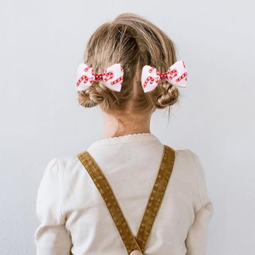 Pinzas para el cabello con diseño de bastón de caramelo de Navidad, lazos con clip de aligátor para niñas, adolescentes, bebés y mujeres miniatura 5