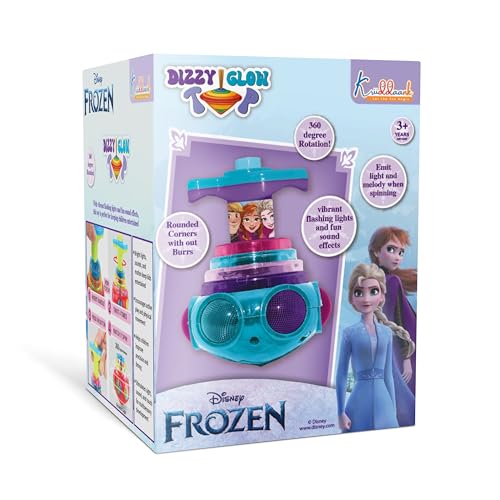 Image of Frozen Dizzy Glow Top - LED Light & Music Spinning Top Toy for Kids, Magic Musical Spinner with 360 Rotation, Turkish Blue Frozen Character Toy for Boys & Girls Age 3+, Battery Operated