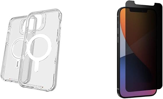 ZAGG Gear4 Crystal Palace Snap Case with InvisibleShield Glass Elite Privacy+ Screen Protector for Apple iPhone 12 Pro Max