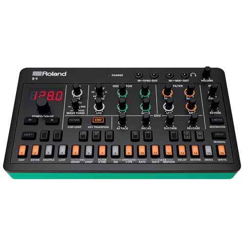 Roland AIRA Compact S-1 Tweak Synth | Polisinte en miniatura ultraportátil con herramientas avanzadas | Control de sonido D-Motion | Batería inalámbrica para 4,5 horas | Ligero y resistente