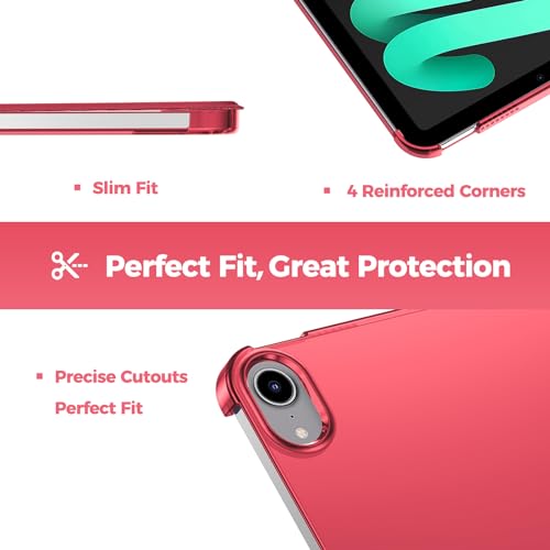 Image of ProCase Smart Case for iPad mini 7 A17 Pro 2024 /Mini 6 2021 8.3 inch -Red | Slim iPad Mini 7th /6th Gen Case Hard Back Cover for iPad Mini 7th Gen A2995 /A2996 /A2993 /6th Gen A2567 A2568 A256