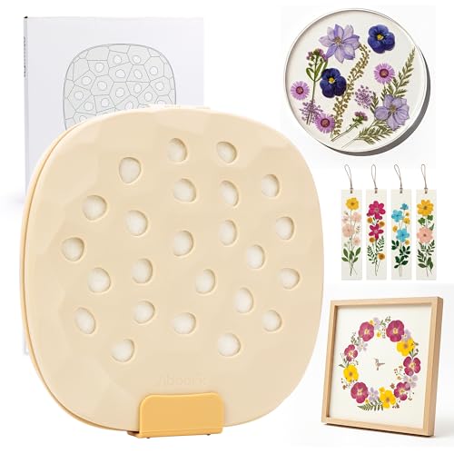 Aboofx Microwave Flower Press Kit, 9" Fast Drying & Easy Flower Pressing Kit with Reusable&Washable Cloth, Vibrant Color Retention for Craft Plant&Flowers Preservation Art, Gift for Art Craft Lovers