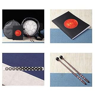 12 « 11 notes Chakra tambour, professionnel harmonique en acier fente langue Handpan tambour pour le son de guérison, la méditation ou le yoga, comprend des maillets en caoutchouc et sac,Black - Les Beatles, Paul McCartney, John Lennon, RIngo Starr, George Harrison 12 "11 notes Chakra tambour, professionnel harmonique en acier fente langue Handpan tambour pour le son de guérison, la méditation ou le yoga, comprend des maillets en caoutchouc et sac,Black – Image 2