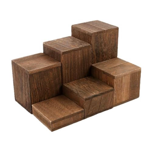 Sharplace 6 Presentoir Aperitif Buffet, Cube en Bois, Supports Carrés en Bois pour Desserts, Présentoir à Gâteau, étagères de Rangement pour Cupcakes,...