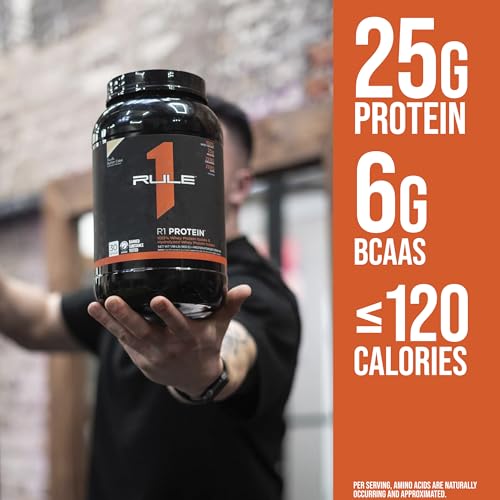Rule One Proteins R1 Protein - 25g Fast-Acting, Super-Pure 100% Isolate and Hydrolysate Protein Powder with 6g BCAAs (5 Pounds*, Cookies & Crème)