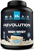 Revolution Nutrition, High Whey, proteína en polvo 6LB, aislado de suero, libre de gluten, masa muscular magra para hombres y mujeres, 25g de proteína por cucharada, 2.7kg, 73 porciones (Pastel de vainilla, 6 libras) 5.95 libras (Paquete de 1) 2