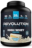 Revolution Nutrition, High Whey, Protein Powder 6LB, Whey Isolate, Gluten Free, Lean Muscle Mass for Men & Women, 25g of Protein Per Scoop, 2.7kg, 73 Servings (Vanilla Cake, 6 Pound)