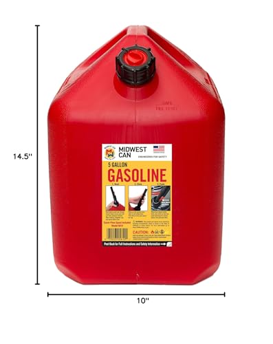 Midwest Can Company 5610 5 Gallon Gas Can Fuel Container Jugs W/Spout thumb #9