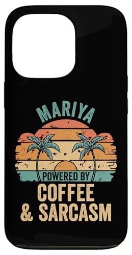 MARIYA Powered By Coffee Sarcasm Retro MARIYA Name X}zP[X iPhone 13 Pro p