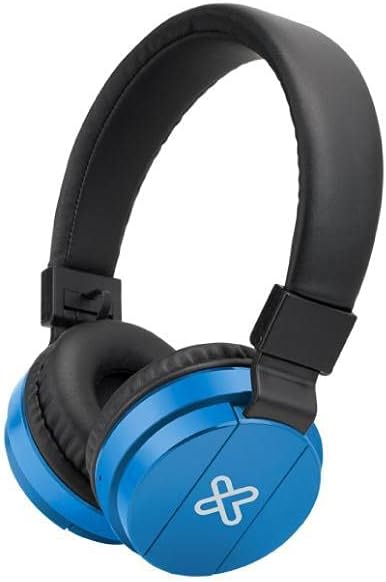 Fury Stereo Wireless Headphones- On-Ear with Built-in Microphone, Foldable & Lightweight- Soft Protein Leather Pads- Large 40mm Speaker Drivers, Compatible with Bluetooth - Blue