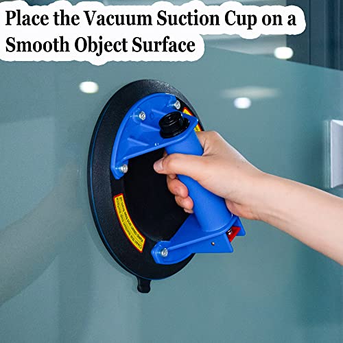 Autoalkins 8" Heavy Duty Suction Cup To Lift Large Glass, Tile, Marble, Industrial Vacuum Suction Lifter With Handle For Glass Lifting & Replacement, 240 Lbs Load Capacity (Blue & 1 Pack) #TOP3