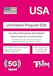 USA SIM Card for Travel to the USA. PrePaid. T-Mobile network with Unlimited Data, Calls and Texts. New Upgraded 5G SIM Card! (14 Day)