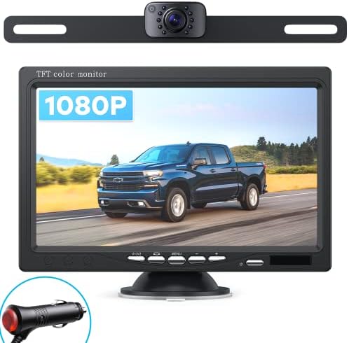 eRapta Backup Camera for Truck, 7''HD 1080P Front & Rear View Monitor kit, IP69 Waterproof, Night Vision, DIY Grid Lines for RVs, Trucks, Bus, Semi-Trailers, Pickup AY7