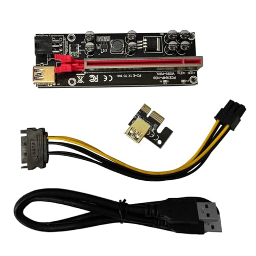ULTECHNOVO Rallonge Pci-e pour Carte Graphique Rouge Alimentation Stable, Interface 6 Contacts et Condensateurs Intégrés, pour Rig de Minage Professionnel