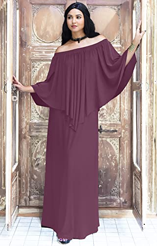 Image of KOH KOH Womens Strapless Off Shoulder Flattering Cocktail Maxi Dress Gown