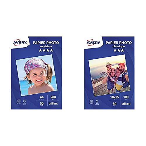 Papier photo brillant Avery anti-gondolage pour réussir vos impressions jet d'encre
