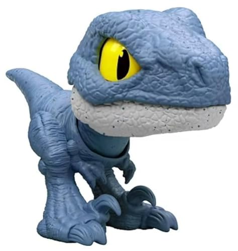 Jurassic World Mighty Little Biters, Dinosaur Action Figure (Blue Velociraptor)