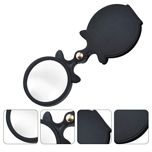 ibasenice Mini lupa dobrável com bolso lupa de vidro com capa protetora rotativa para idosos, joalhe