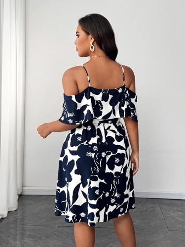 Image of Plus Size Summer Dresses for Women Casual Short Sleeves A Line Midi Dress