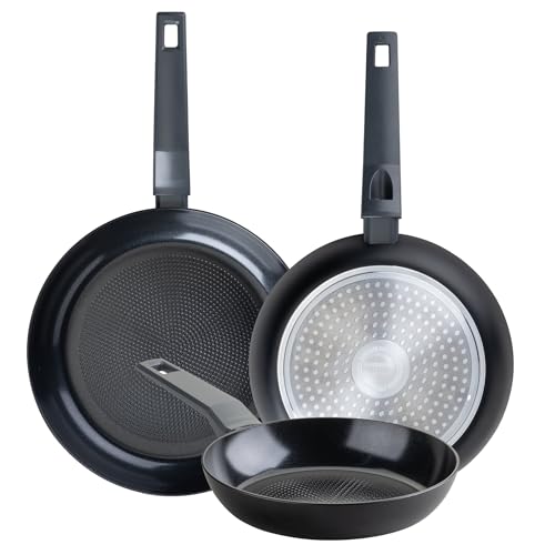 Fackelmann Statement Set de 3 Sartenes 20/24/28 cm, Sartenes de Aluminio Reciclado con Revestimiento Antiadherente de Cerámica, Apta para Todo Tipo de Cocinas, Incluyendo Inducción