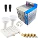 Produktbild Twin Monoblock LNB 0,1dB LNC HB-DIGITAL Set 2 Teilnehmer Direkt 2 Sat Astra 19,2° Hotbird 13° Full HD TV 3D Ultra HD 4K + 4 x F-Stecker vergoldet GRATIS dazu + 2X Gummitülle