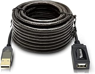 BlueRigger USB Active Extension Cable (5M - 16FT, Long Cord, USB2.0 Extender, Male to Female Repeater)- for Game Consoles, Printer, Camera, Keyboards