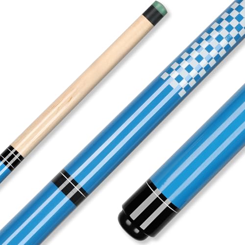 IIQ 2 in 1 Jump Break Stick 23~25oz 28oz Heavy Hitter Jump Break Pool Cue Stick 3 Pieces Canadian Maple Wood (Blue 25oz)