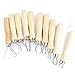 Lagnlnaoy 10Pcs Pottery Clay Sculpture Loop Tool Wood Handle Ceramics Sculpting Tools Stainless Steel Clay Pottery Sculpting Flat Wire Kit