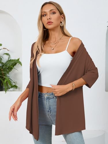 Image of Women's Lightweight Open Front Cardigans Casual Soft Drape Spring Summer Fall Cardigan S-3XL