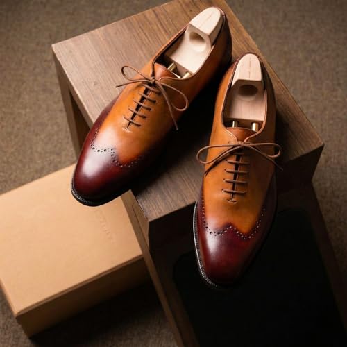 Image of Lethato Handcrafted Wholecut Oxford Men's Genuine Leather Lace Up Dress Shoes