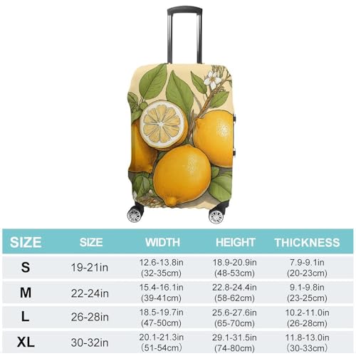 Lemon And Vanilla Luggage Cover for Suitcase Tsa Approved Stylish Suitcase Covers Washable Stretch Suitcase Protector Anti-Scratch Travel Baggage Covers for 19-32 Inch Luggage2