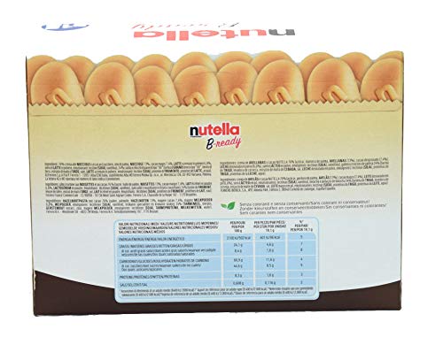 Ferrero: "Nutella B-Ready " A Crisp Wafer Of Bread In The Form Of Mini Baguette Stuffed With A Creamy Nutella 15 Pieces 10.13 Oz (286G) [ Italian Import ] #TOP2
