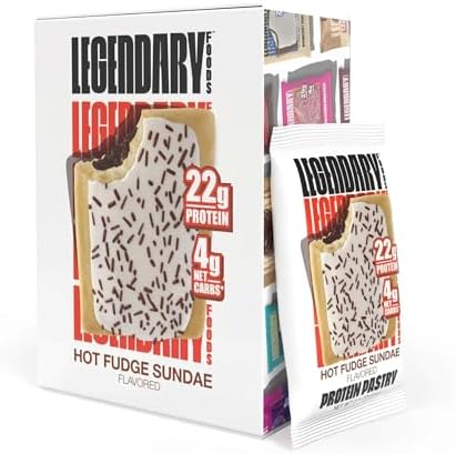 Legendary Foods 22g Protein Pastry 0g Added Sugar, Low Carb, Gluten Conscious, Keto Snack, Ideal for Glucose Management, Includes Whey Protein Isolate, 8 Pack Hot Fudge