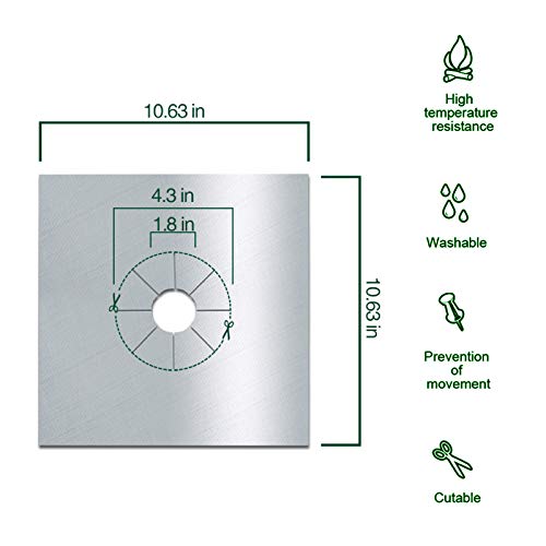 Forsisco Stove Burner Covers Upgraded Double Thickness Stove Covers For Gas Burners Silver Nonstick Gas Stove Burner Liners Reusable Kitchen Guardian Gas Stove Top Protector (8Pcs) #TOP2