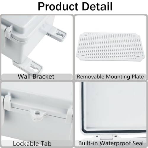 Boîtier de boîte électrique IP67 anti-humidité avec supports muraux de fixation - 4