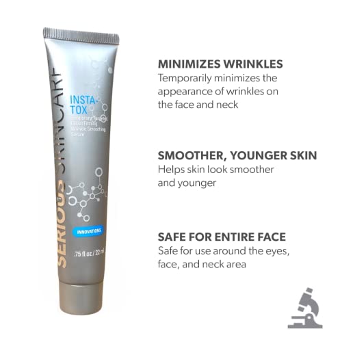 Serious Skincare Insta-Tox Instant Wrinkle Smoothing Serum - Tightens Skin - Facial Serum - Instant Line Filler - .75 Oz. (1-Pack) #TOP1