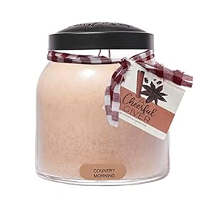 A cheerful givercountry morning 34oz papa scented candle jar with lid keepers of the light 155 hours of burn time gift for women brown  urban country home decor