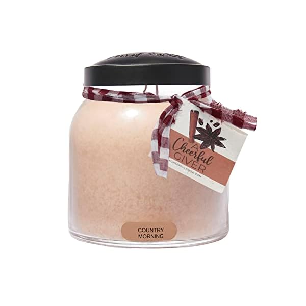 A cheerful givercountry morning 34oz papa scented candle jar with lid keepers of the light 155 hours of burn time gift for women brown  urban country home decor