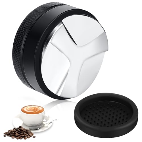 Collazoey Distribuidor de Café 58mm, Herramienta de Nivelación de Café Molido, Nivelador de Café de Acero Inoxidable 304, Accesorio Barista, Negro