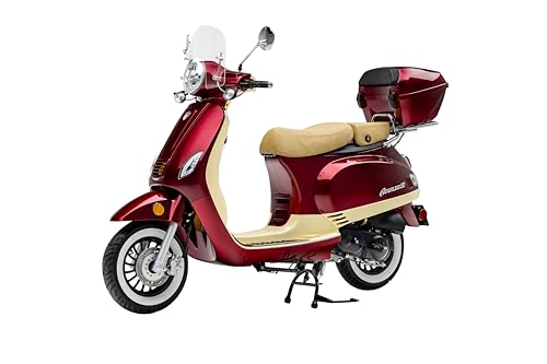 Seangles, Avenza50 Scooter for Adults - Street Legal Gas Scooter with Underseat Storage & Trunk (Red)