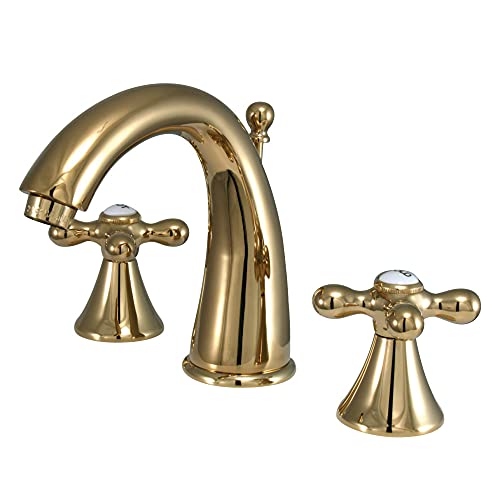 ๐ Flash Sale Kingston Brass KS2972AX Naples Widespread Lavatory Faucet with Metal Cross Handle, Polished Brass ๐ Flash Sale Kingston Brass KS2972AX Naples Widespread Lavatory Faucet with Metal Cross Handle, Polished Brass