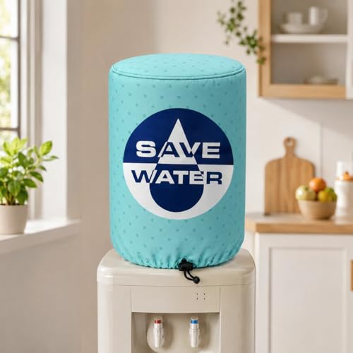 Image of Swayam 20 Litre Bottle Cover for Home & Office | Bottle Protector | Lace Closure at Bottom | Machine Washable | Environment Friendly | Digitally Printed | 42cm x 42cm x 30cm