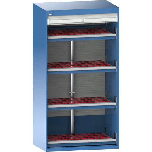 LISTA CNC-Schrank mit Rollladen 4 Schubladen 108 Halter HSK 63 A+C+E 80 B+D+F lichtblau RAL 5012